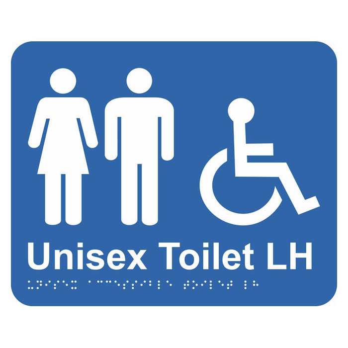 Braille Sign - Unisex Accessible Toilet LH