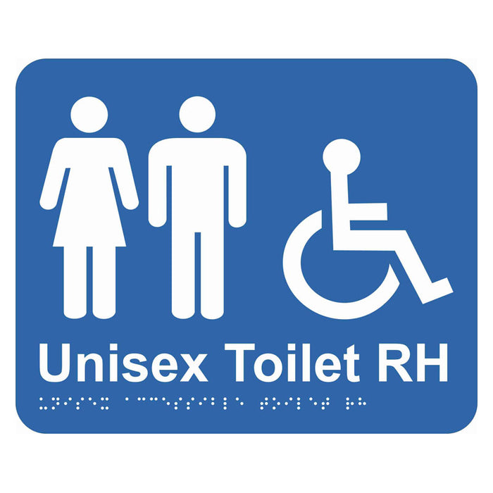 Braille Sign - Unisex Accessible Toilet RH