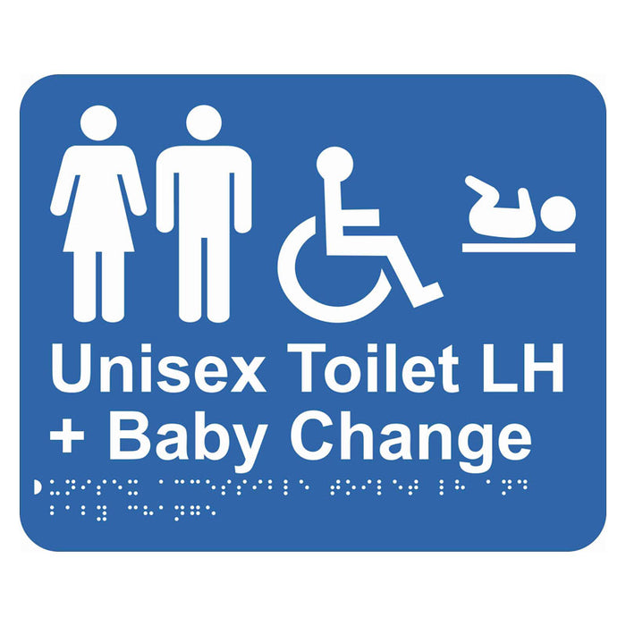 Braille Sign - Unisex Accessible Toilet LH & Baby Change
