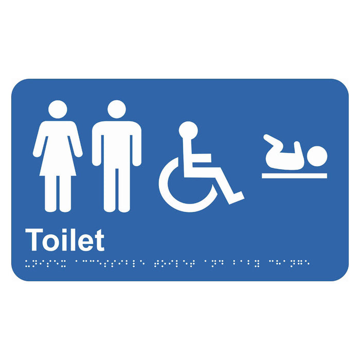 Braille Sign - Unisex Accessible Toilet & Baby Change