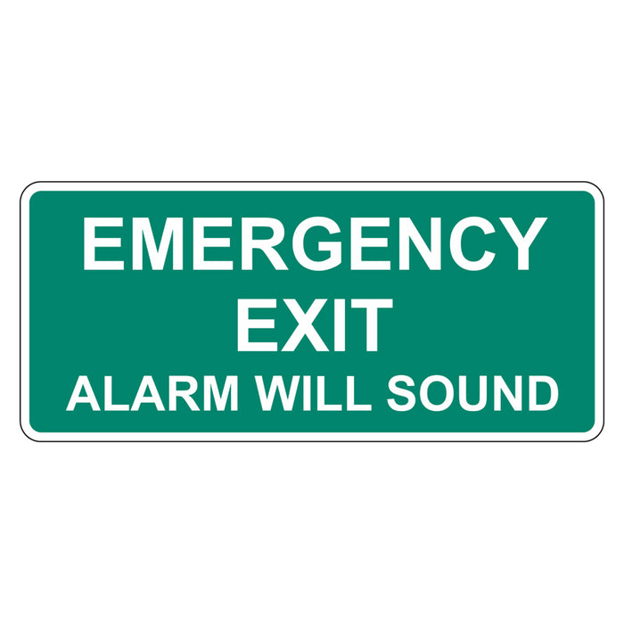 Emergency Exit Sign - Alarm Will Sound