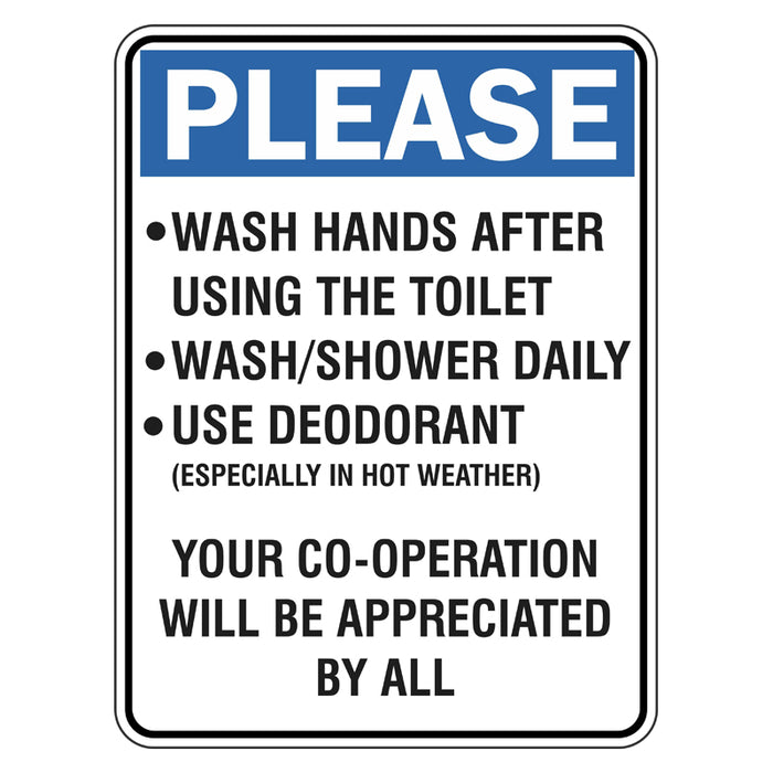 Hygiene Sign - Please Wash Hands After Using The Toilet
