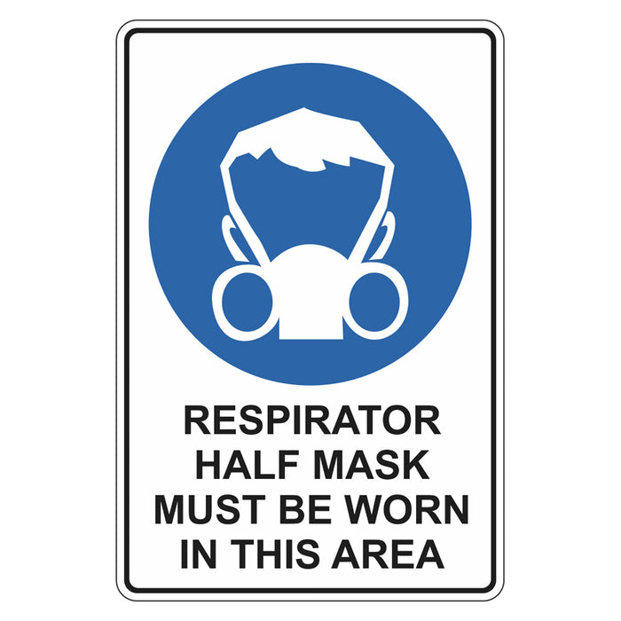 Mandatory Sign - Respirator Half Mask Must Be Worn In This Area