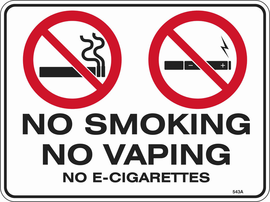 Prohibition Sign - No Smoking No Vaping No E-Cigarettes