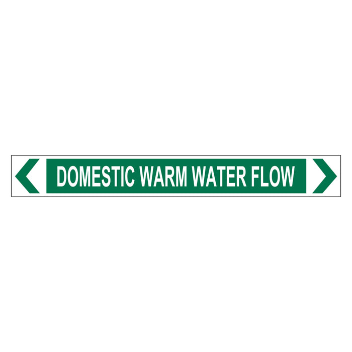 Pipe Marker - Domestic Warm Water Flow