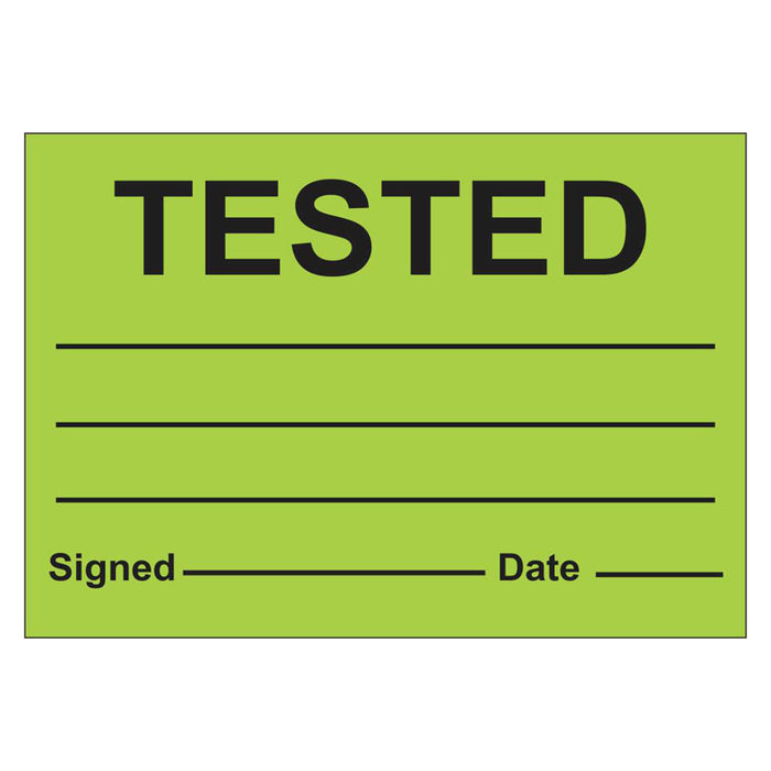 Quality Control Label - Tested