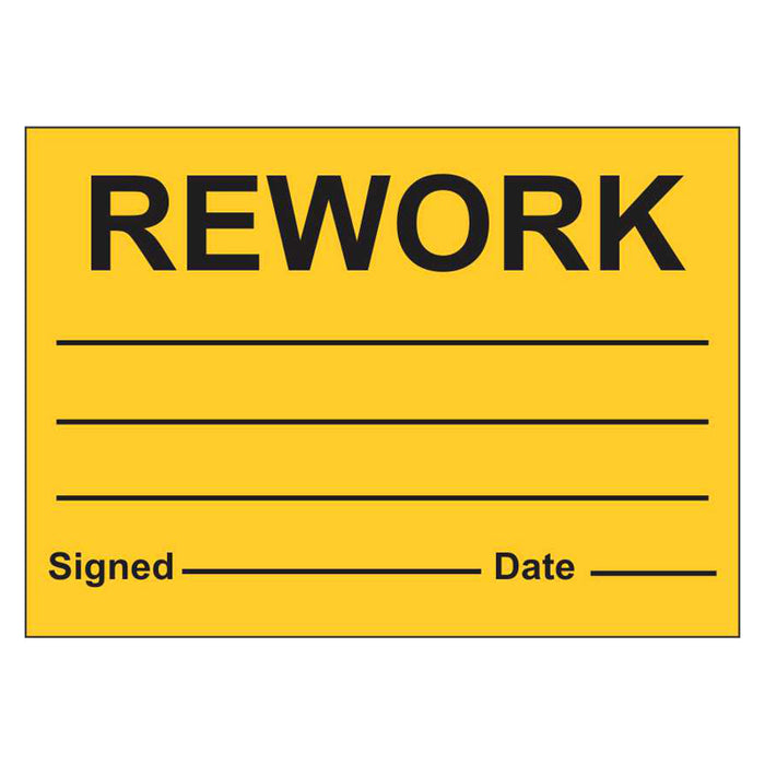 Quality Control Label - Rework