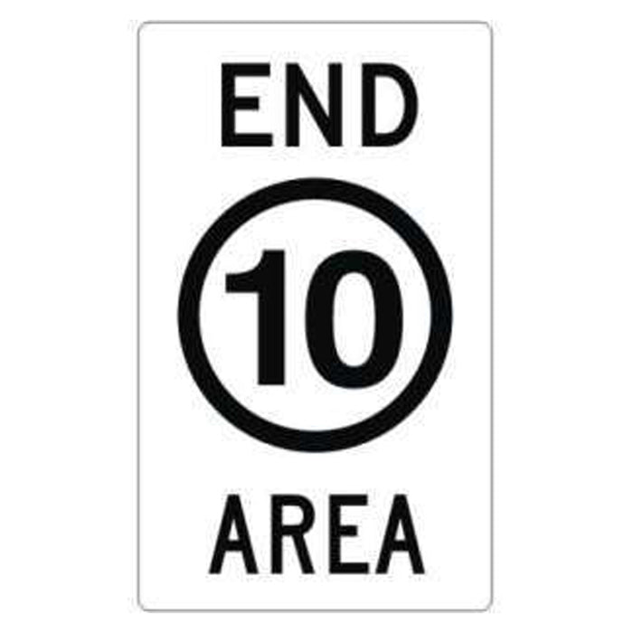 Traffic Sign - End 10 KM Area (R4-11)