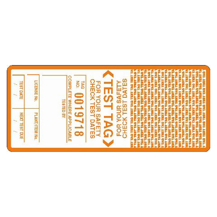 Self Laminating Test Tags With Security Flap - Orange