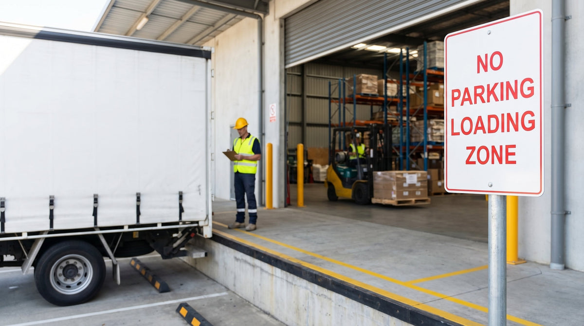 Container Ramp Safety Sign Loading Dock Safety Signs Guide | SafetySigns.com.au — Safetysigns.com.au