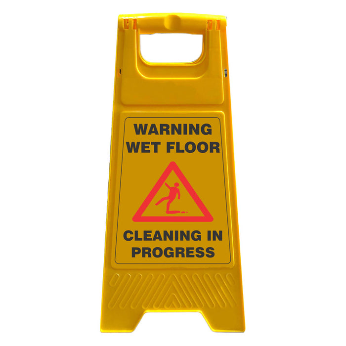 A-Frame Wet Floor Cleaning In Progress