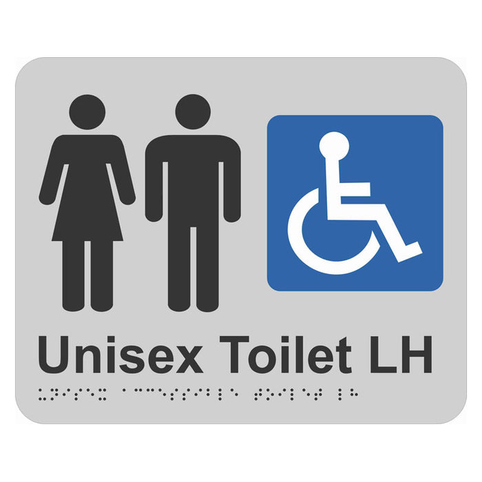 Braille Sign - Unisex Accessible Toilet LH