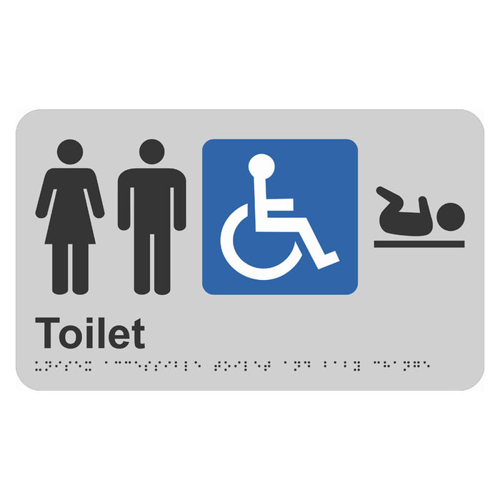 Braille Sign - Unisex Accessible Toilet & Baby Change