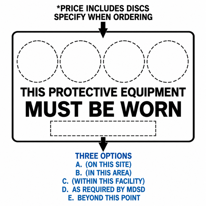 Mandatory Sign - This Protective Equipment Must Be Worn - Customised
