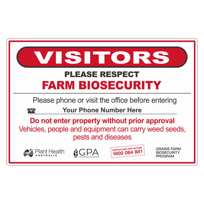 Biosecurity Sign - Grain Producers Australia Biosecurity (Australia Wide)