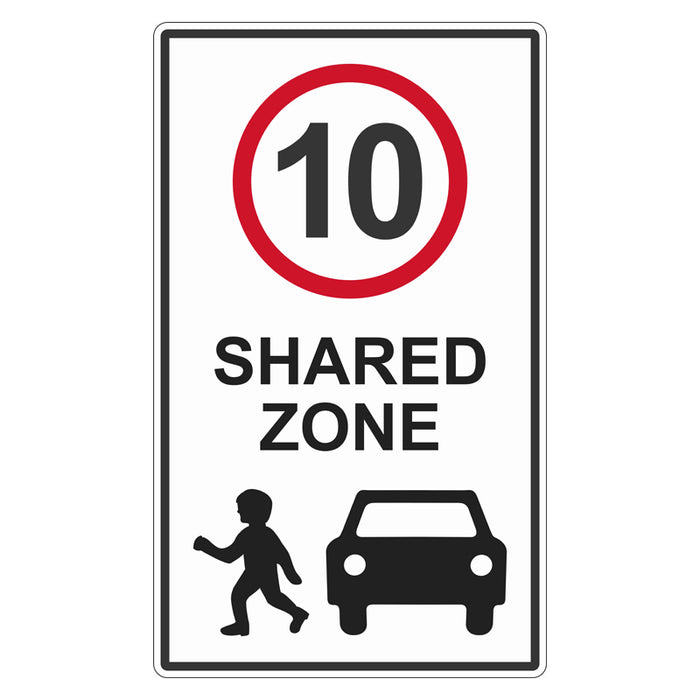 Traffic Sign - 10 KM Shared Zone (R4-4)