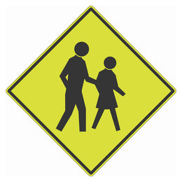 Traffic Sign - Pedestrians (W6-1A) - 600x600mm Class 1 reflective aluminium
