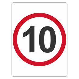 Traffic Sign - 10 KM (R4-1) - 450x600mm Class 1 reflective aluminium