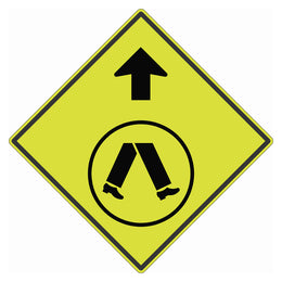 Traffic Sign - Pedestrian Crossing Ahead (W6-2A) - 600x600mm Class 1 reflective aluminium