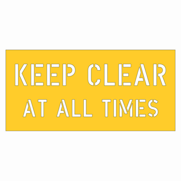 Car Park Stencil - Keep Clear At All Times