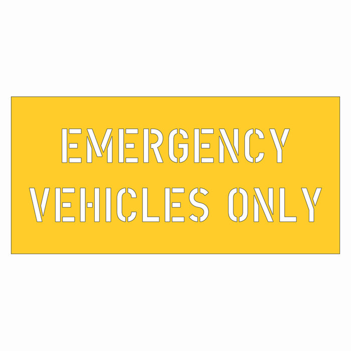 Stencil - Emergency Vehicles Only