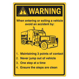 Warning Sign - When Entering Or Exiting A Vehicle - 100x140mm self-adhesive vinyl