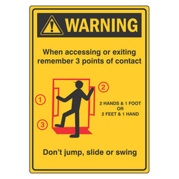 Warning Sign - When Accessing Or Exiting - 100x140mm self-adhesive vinyl