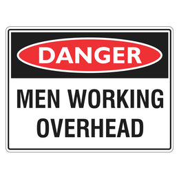 Danger Sign - Men Working Overhead - 450x600mm corflute