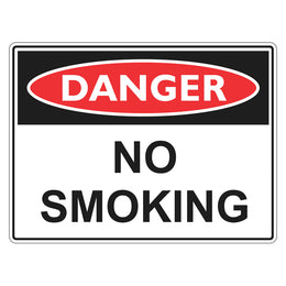 Danger Sign - No Smoking - 450x600mm metal