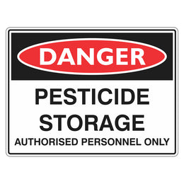 Danger Sign - Pesticide Storage - 450x600mm metal