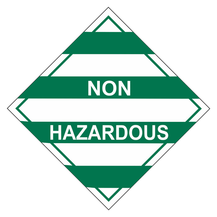 Not Hazard Hazchem Sign - Non Hazardous — Safetysigns.com.au