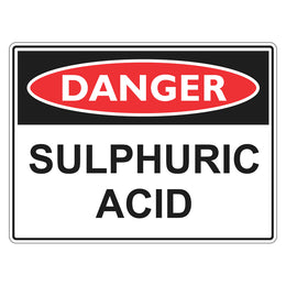 Danger Sign - Sulphuric Acid - 300x450mm metal