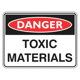 Danger Sign - Toxic Materials - 225x300mm metal