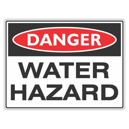 Danger Sign - Water Hazard - 450x600mm metal
