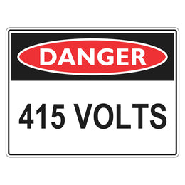 Danger Sign - 415 Volts - 450x600mm metal