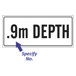 Water Depth Sign - 200x450mm self-adhesive vinyl
