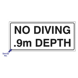 No Diving Sign - 200x450mm self-adhesive vinyl