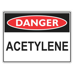 Danger Sign - Acetylene - 300x450mm metal