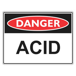 Danger Sign - Acid - 300x450mm metal