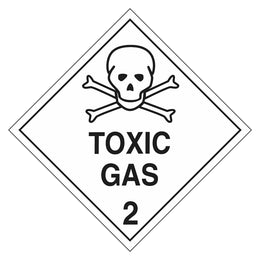 Hazchem Sign - 2 Toxic Gas - 250x250mm polypropylene