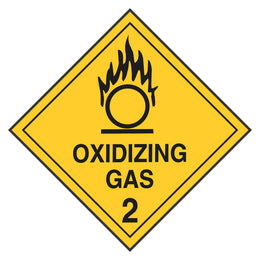 Hazchem Sign - 2 Oxidizing Gas - 270x270mm polypropylene