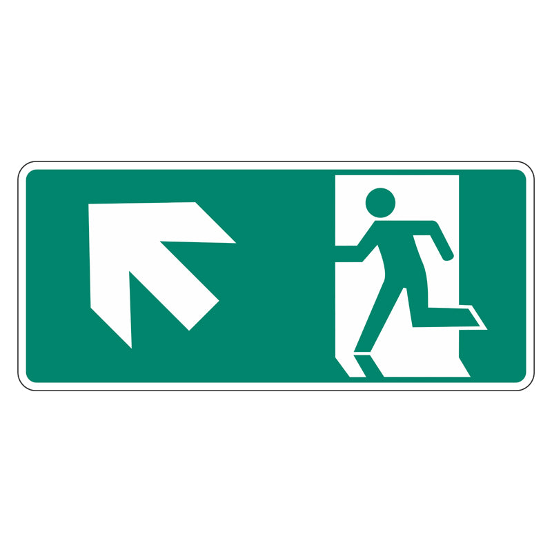 Exit Sign - Running Man 200 X 450mm Luminous Metal — Safetysigns.com.au