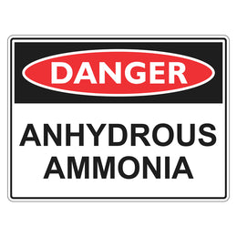 Danger Sign - Anhydrous Ammonia - 450x600mm metal