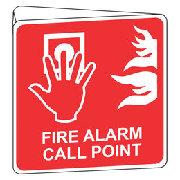 Fire Alarm Call Point Sign (Double Sided) - 225x225mm off-wall polypropylene