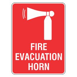 Fire Evacuation Horn Sign - 225x300mm metal