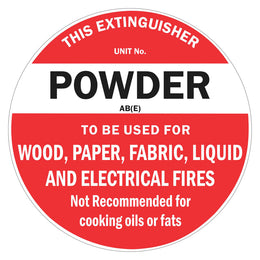 Fire Extinguisher Disc - Powder (Wood, Paper) - 210 mm polypropylene