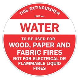Fire Extinguisher Disc - Water - 210 mm polypropylene