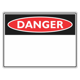 Danger Sign - Blank (insert your own wording) - 150x225mm self-adhesive vinyl
