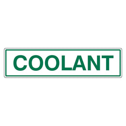 Hazchem Sign - Coolant - 200x50mm self-adhesive vinyl