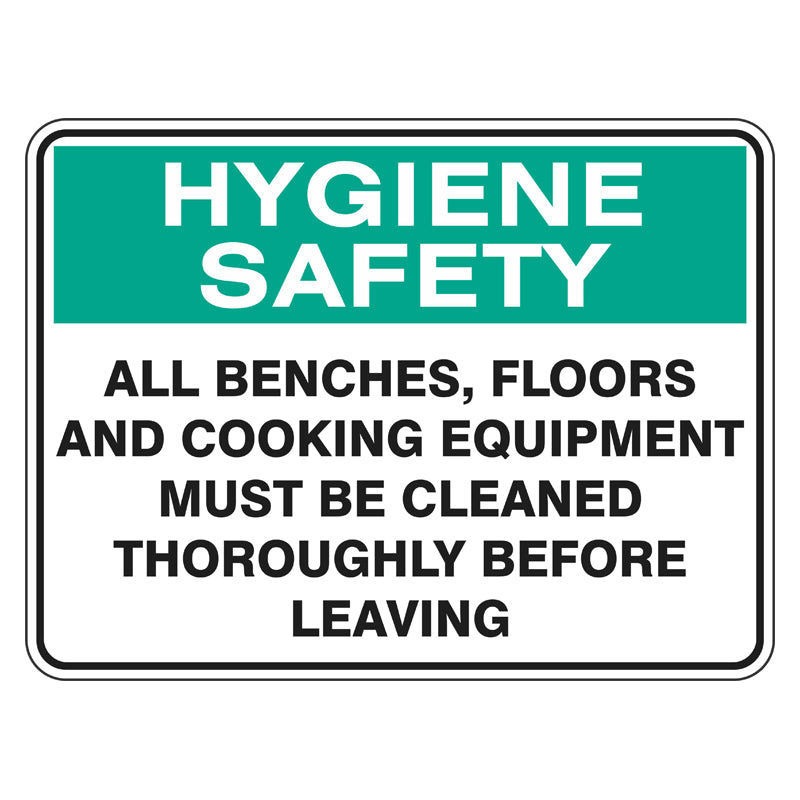 Hygiene Sign - All Benches Must Be Cleaned Before Leaving — Safetysigns ...